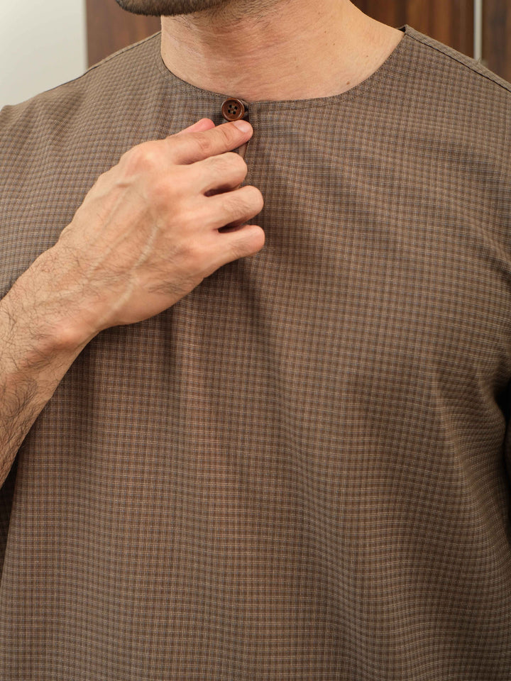 Kurta Larik Petak - Olive