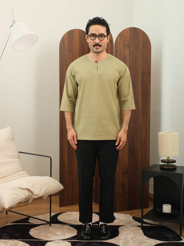 Kurta Larik Petak - Pistachio