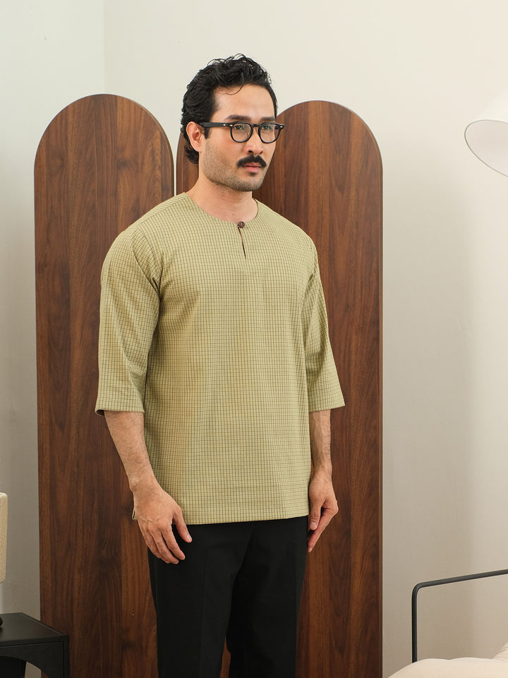 Kurta Larik Petak - Pistachio