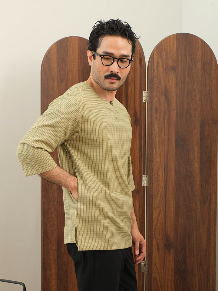 Kurta Larik Petak - Pistachio