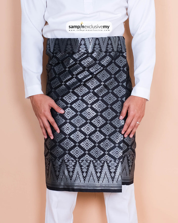 Songket Instant Klasik - Black Silver (SI 64) - SampinExclusiveMy