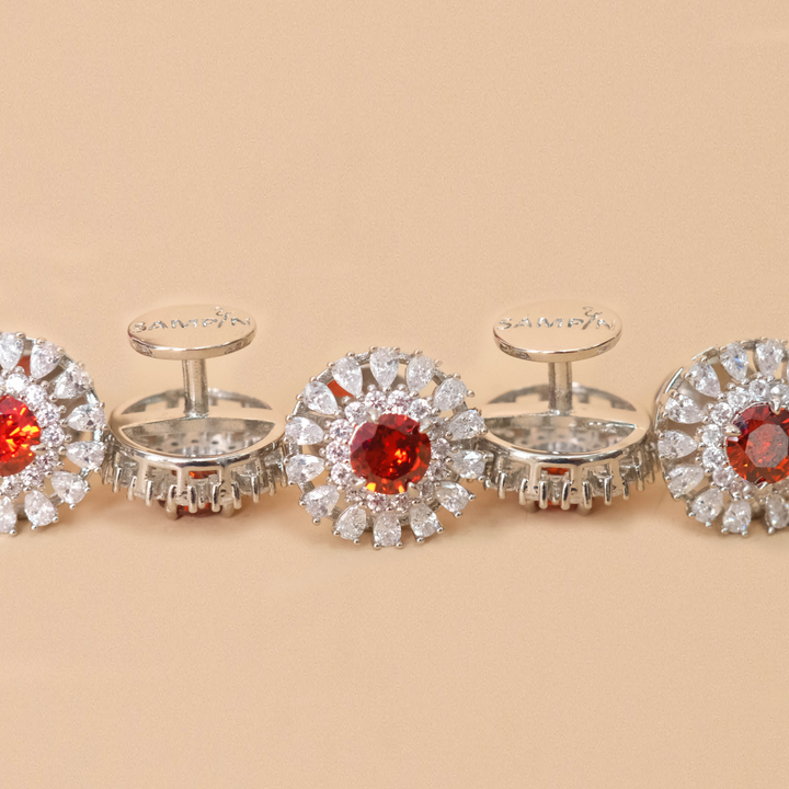 Butang zircon Arjuna - Red