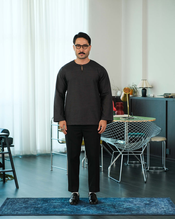 Kurta Malek Garis - Black