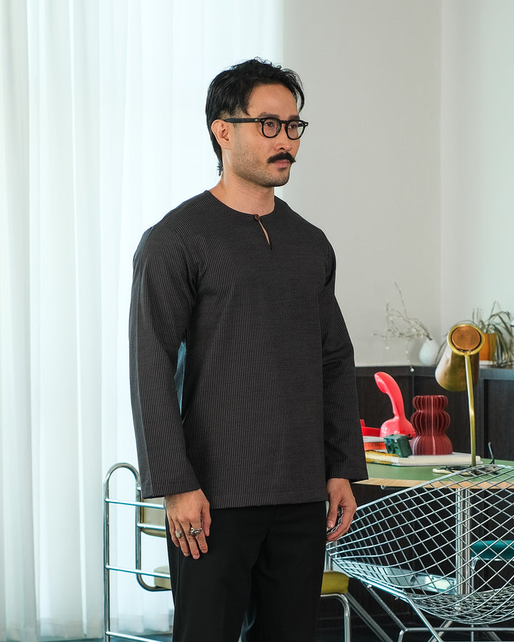 Kurta Malek Garis - Black
