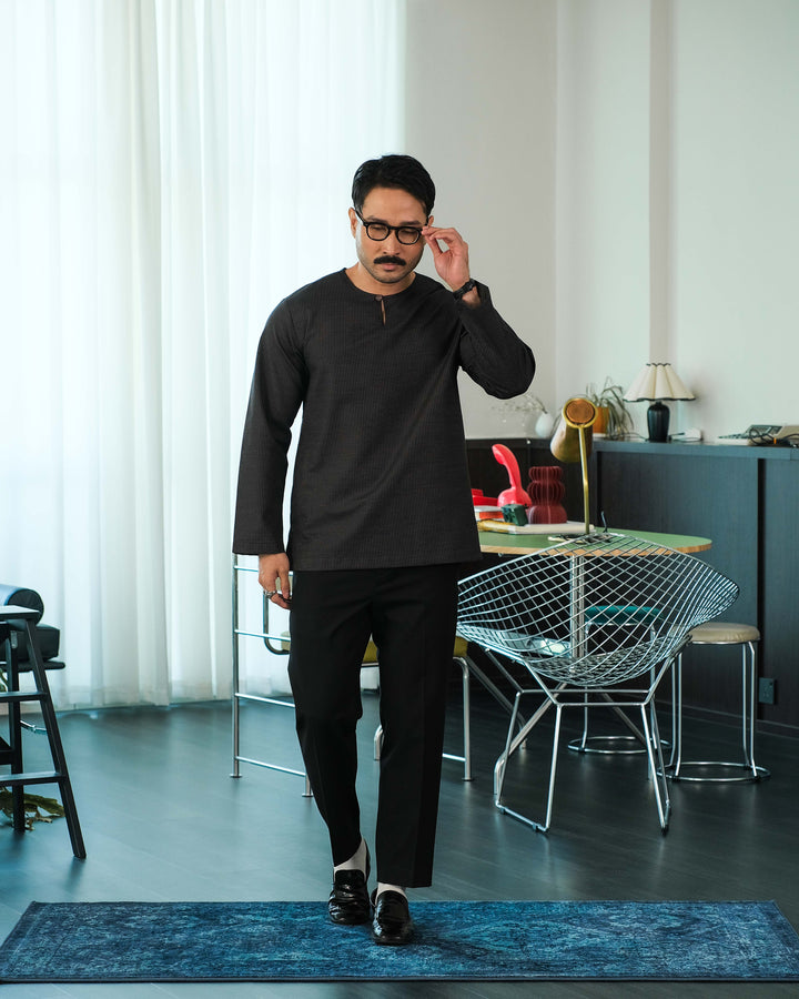 Kurta Malek Garis - Black