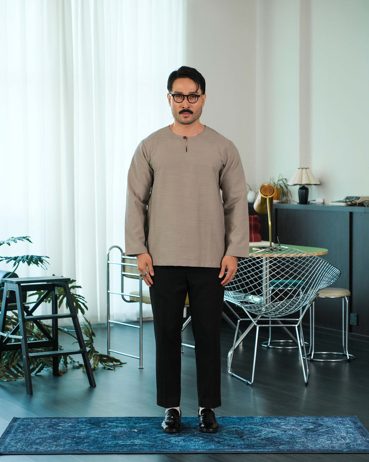 Kurta Malek Garis - Soft Grey
