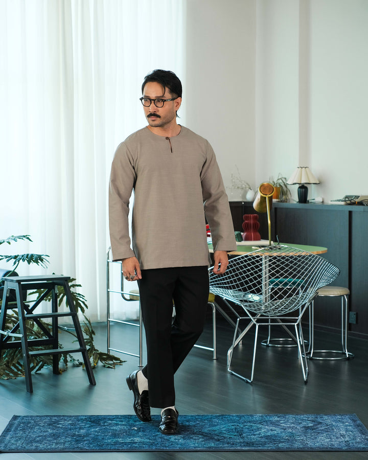 Kurta Malek Garis - Soft Grey