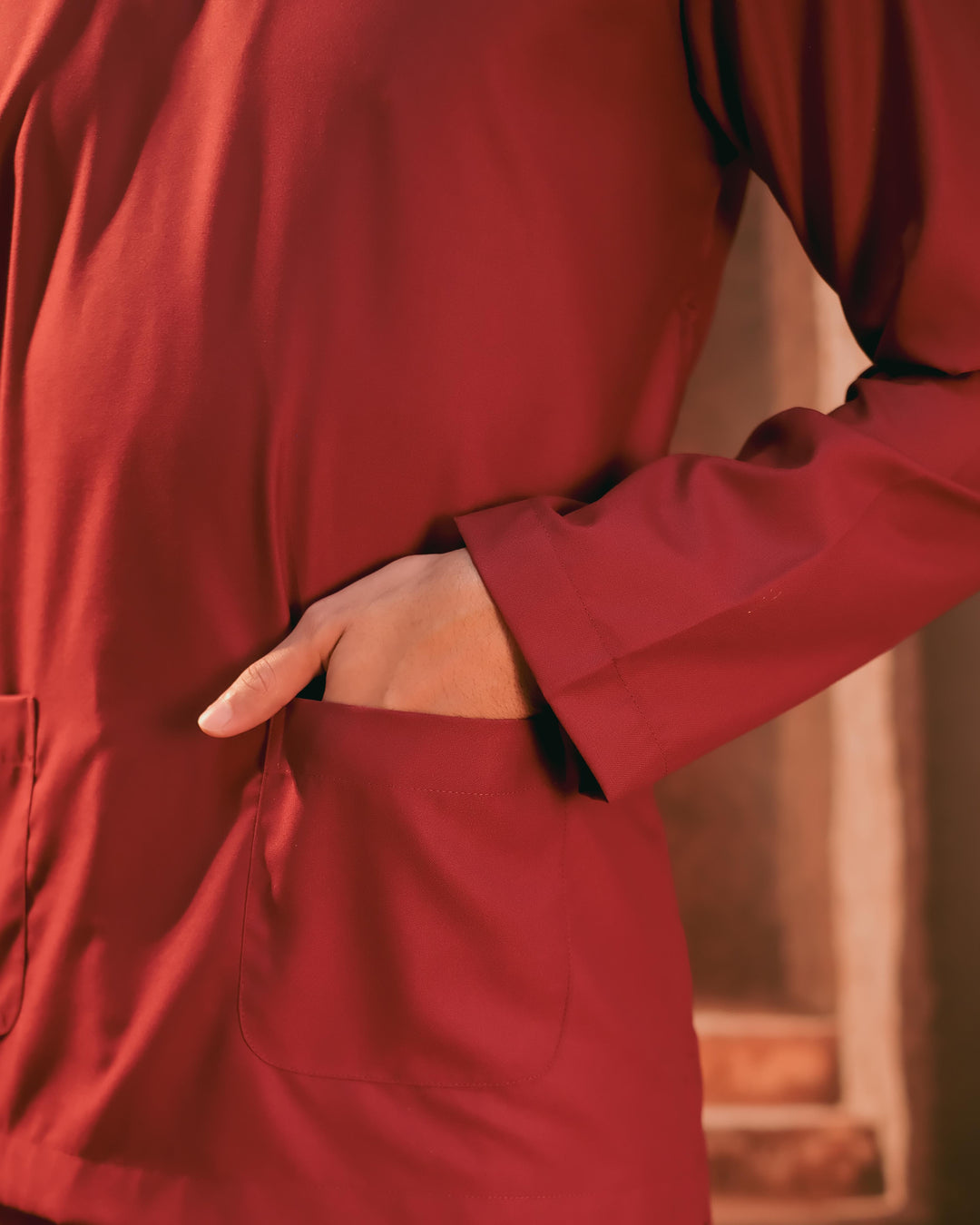 Baju Melayu Teluk Belanga - Maroon - SampinExclusiveMy
