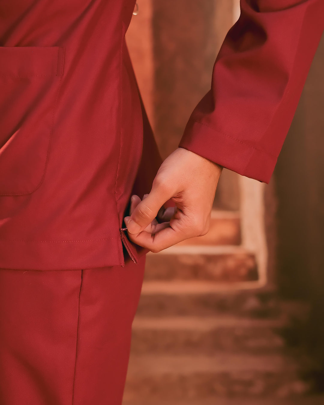 Baju Melayu Teluk Belanga - Maroon - SampinExclusiveMy