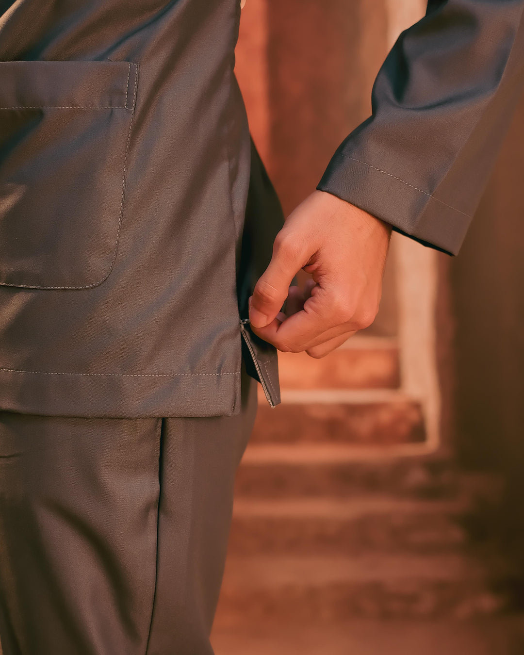 Baju Melayu Teluk Belanga - Dark Grey - SampinExclusiveMy