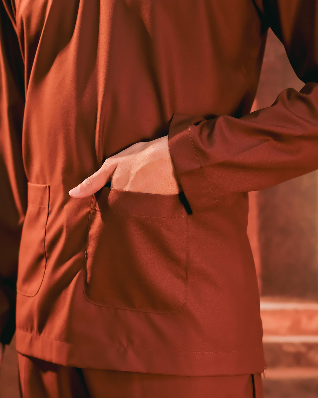 Baju Melayu Teluk Belanga - Dark Brown - SampinExclusiveMy