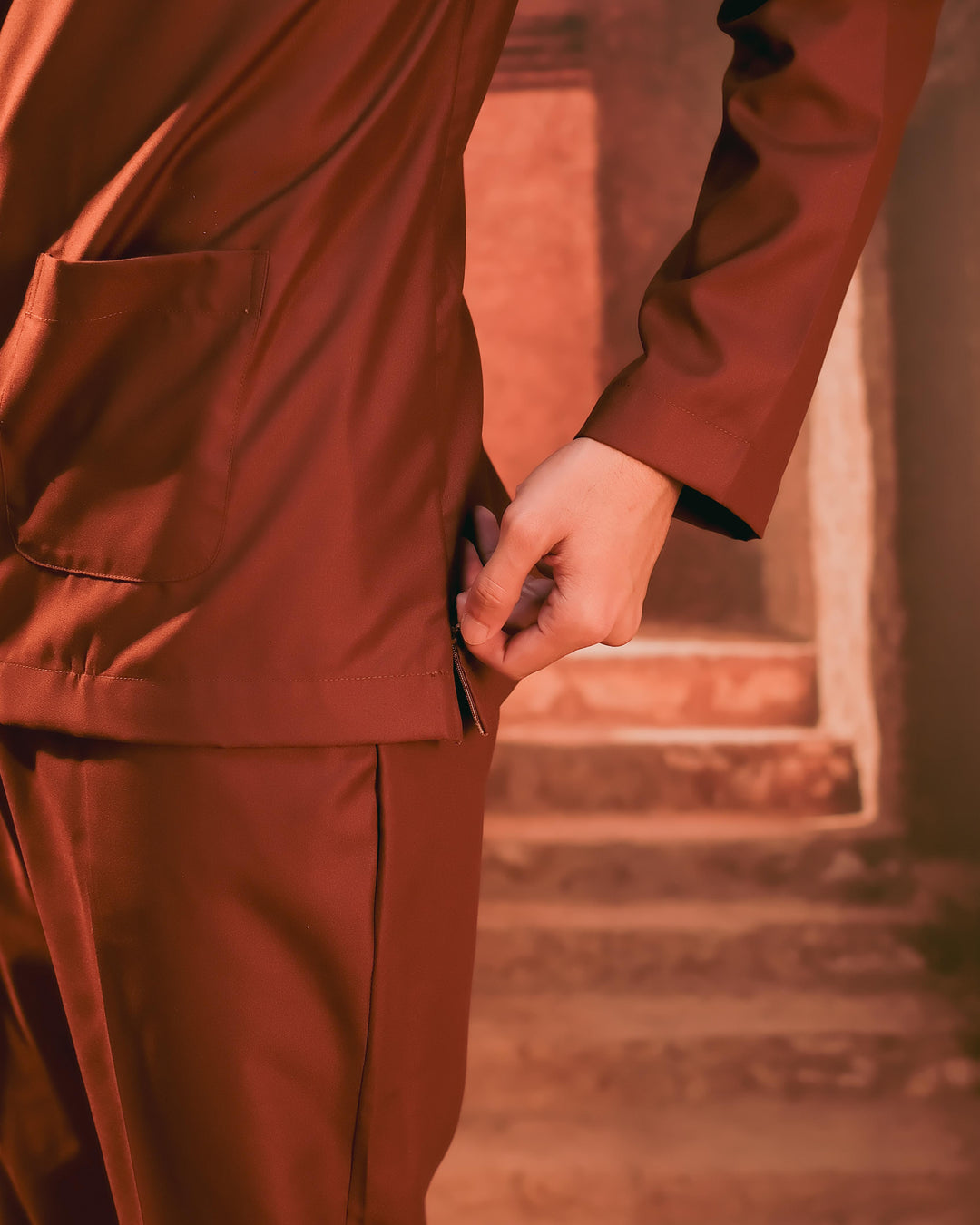 Baju Melayu Teluk Belanga - Dark Brown - SampinExclusiveMy