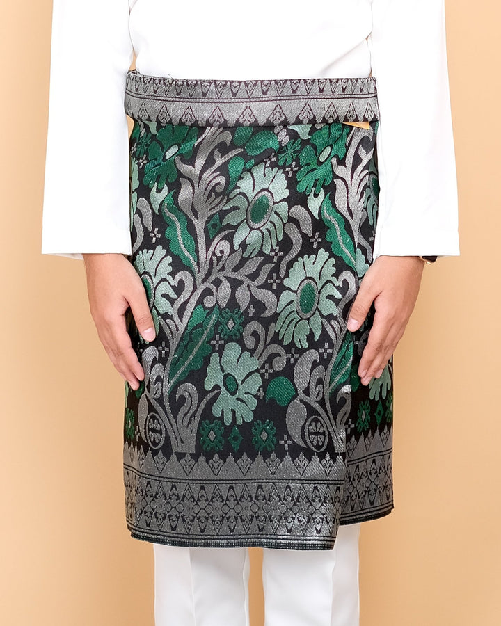 Songket Instant - Black Green & Silver (SI 113) - SampinExclusiveMy