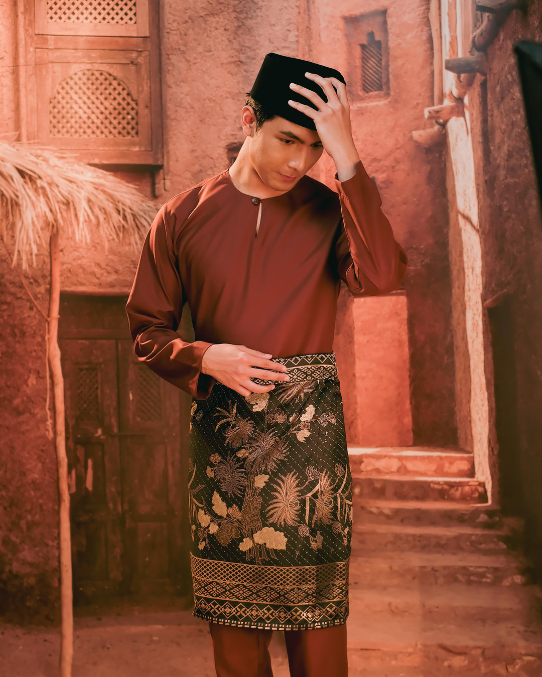 Baju Melayu Teluk Belanga - Dark Brown - SampinExclusiveMy