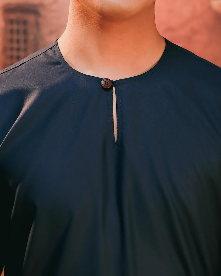 Baju Melayu Teluk Belanga - Navy Blue - SampinExclusiveMy