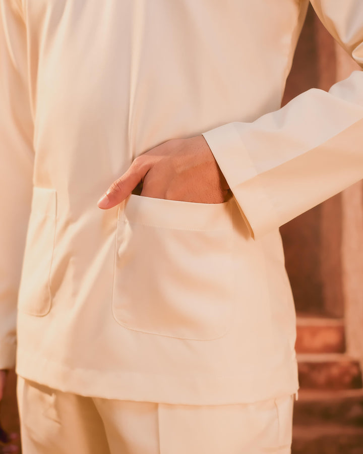 Baju Melayu Teluk Belanga - Cream - SampinExclusiveMy