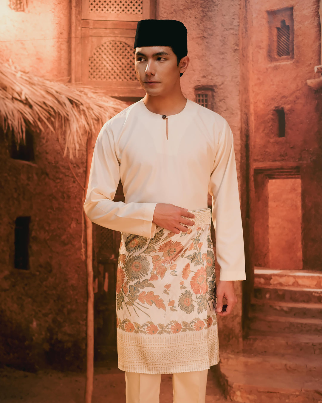 Baju Melayu Teluk Belanga - Cream - SampinExclusiveMy