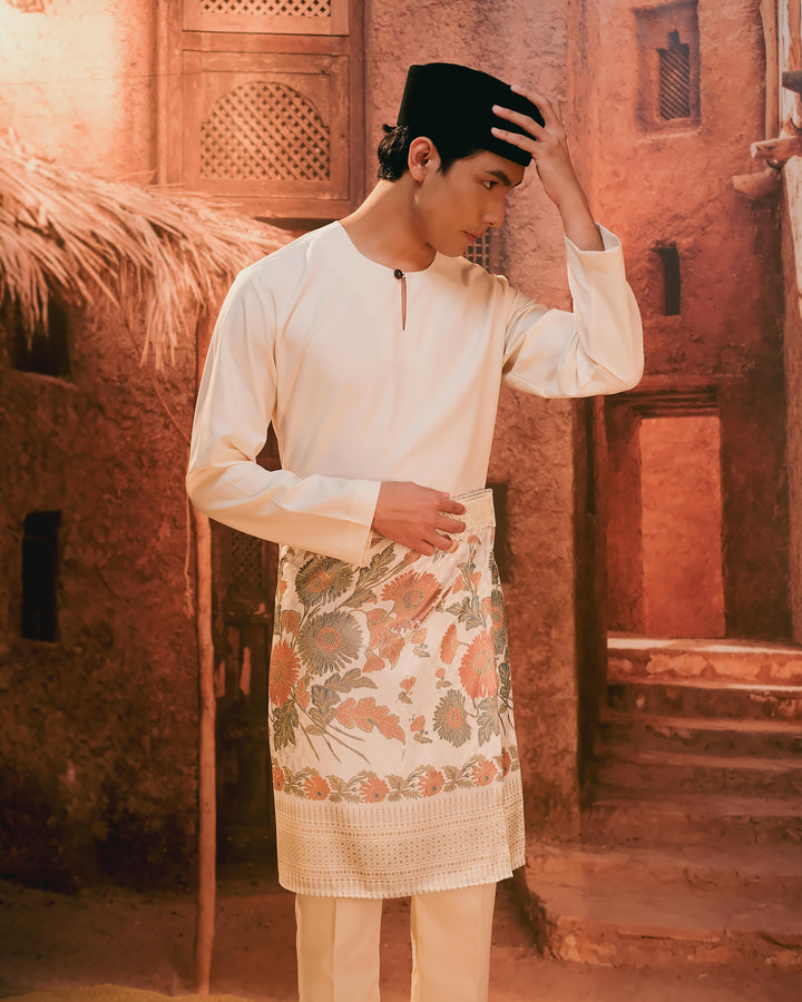 Baju Melayu Teluk Belanga - Cream - SampinExclusiveMy