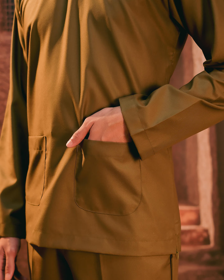 Baju Melayu Teluk Belanga - Olive Green - SampinExclusiveMy