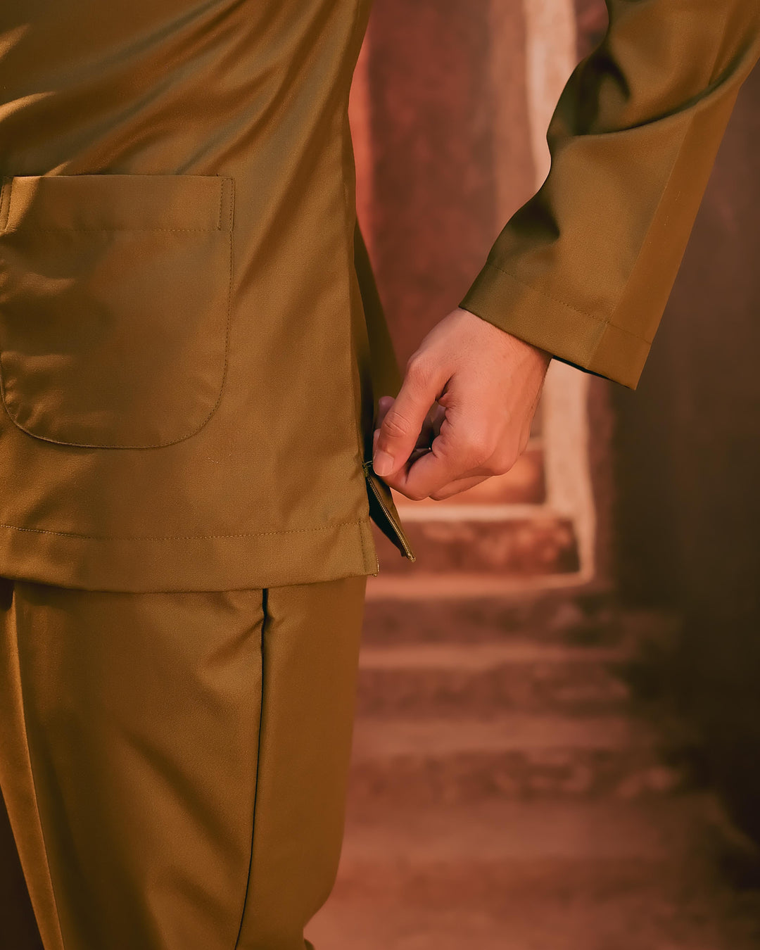 Baju Melayu Teluk Belanga - Olive Green - SampinExclusiveMy