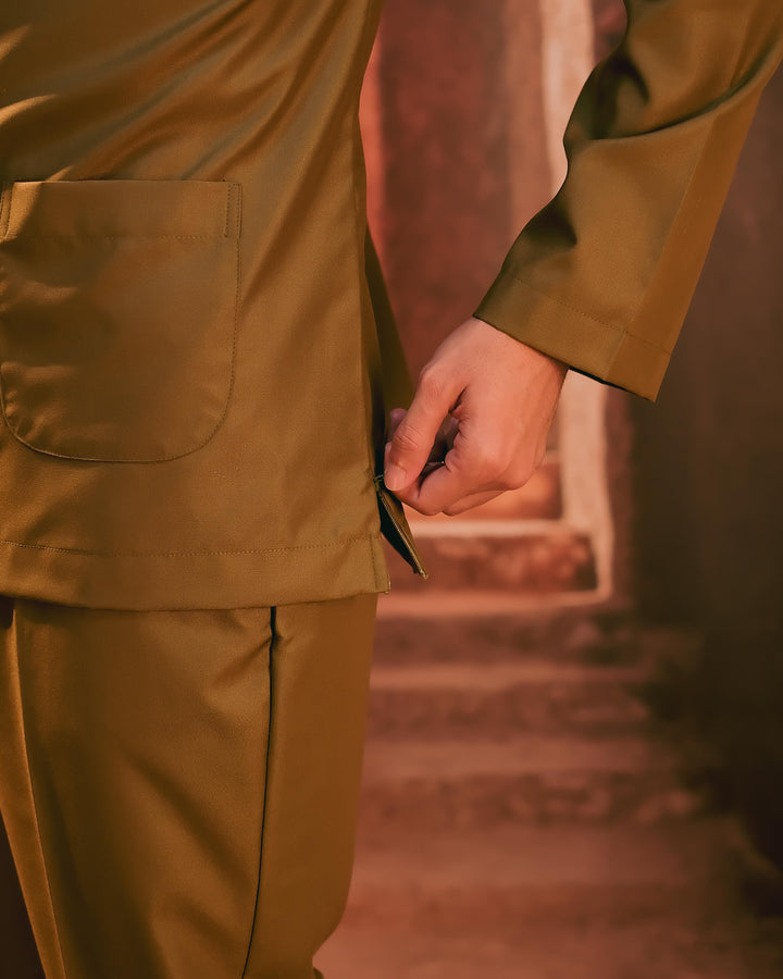 Baju Melayu Teluk Belanga - Olive Green - SampinExclusiveMy