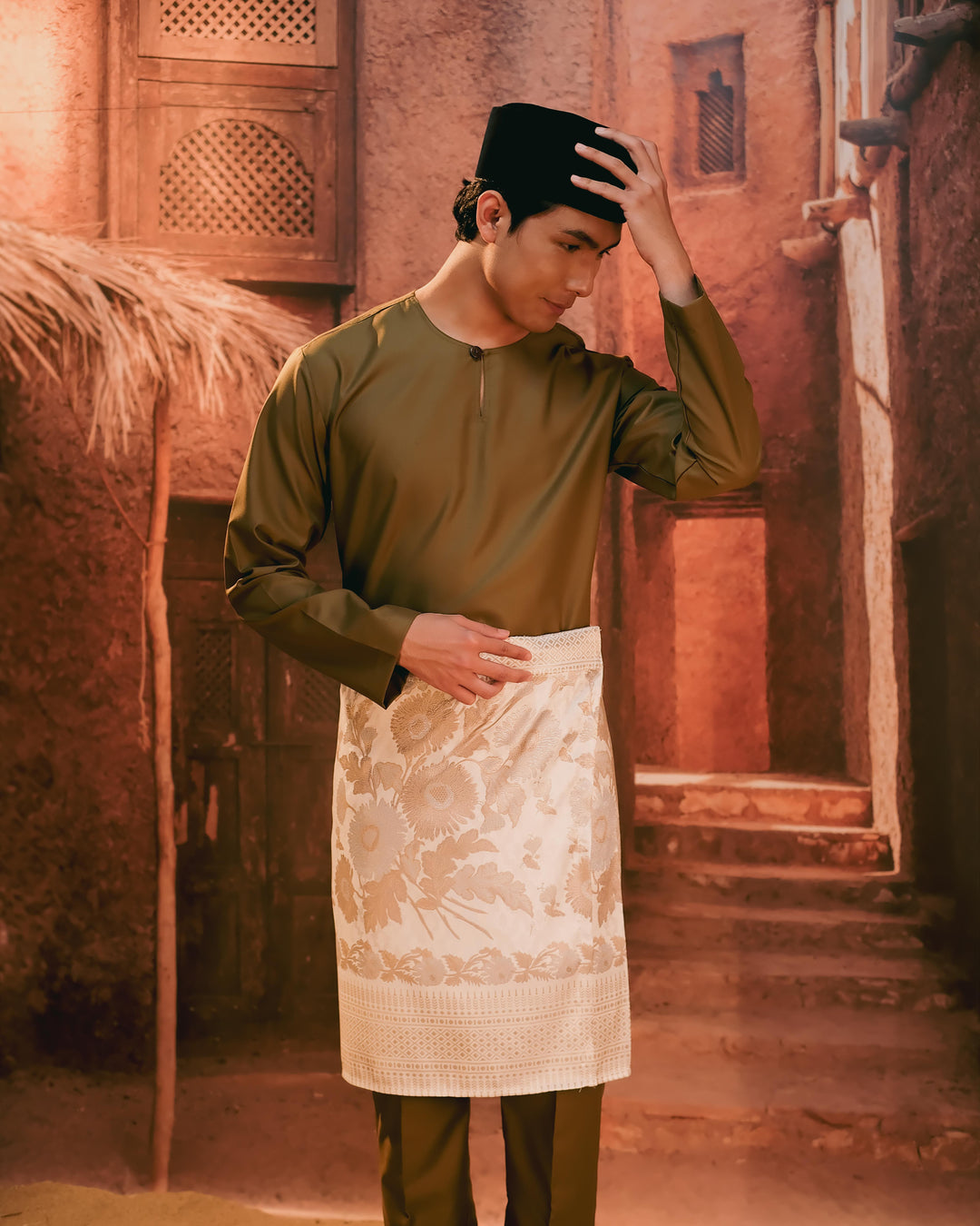 Baju Melayu Teluk Belanga - Olive Green - SampinExclusiveMy