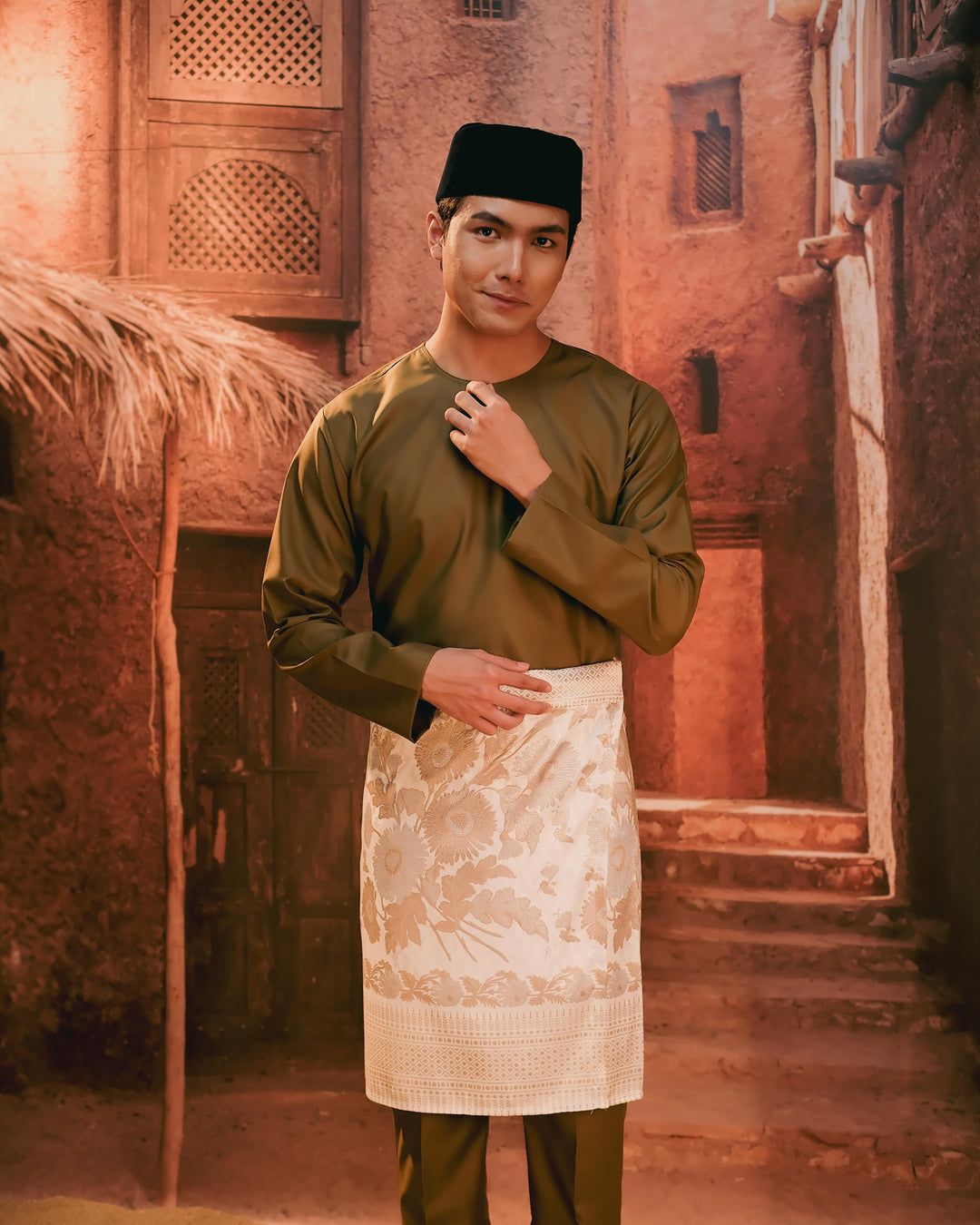 Baju Melayu Teluk Belanga - Olive Green - SampinExclusiveMy