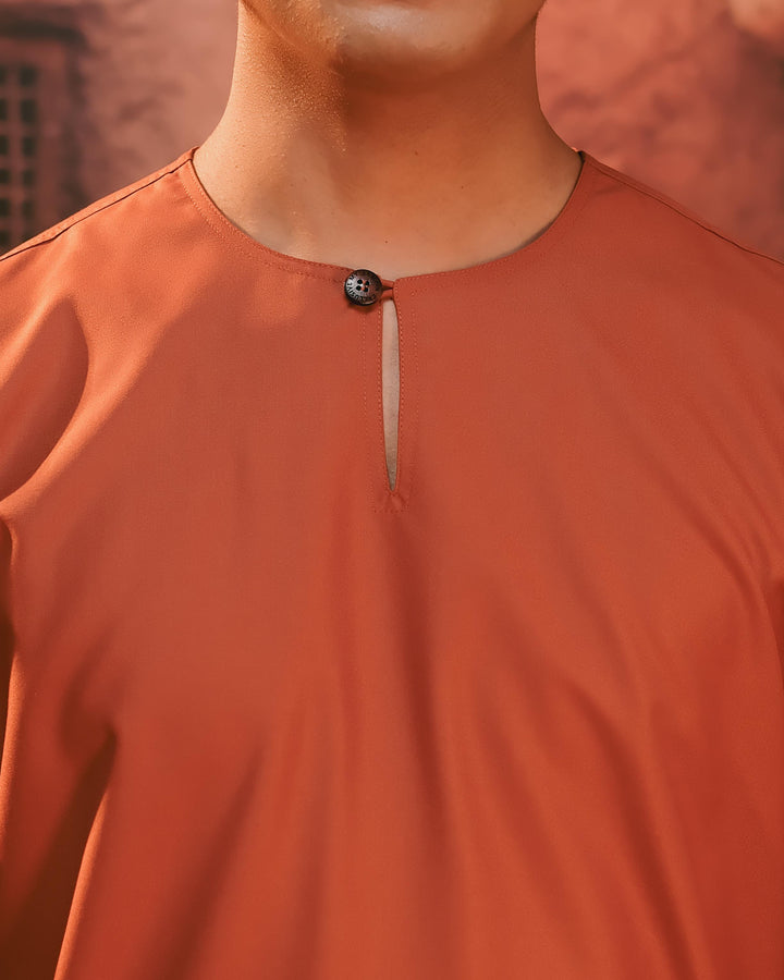 Baju Melayu Teluk Belanga - Orange Brick - SampinExclusiveMy