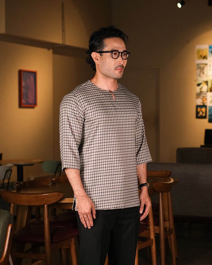 Kurta Larik Petak - Black
