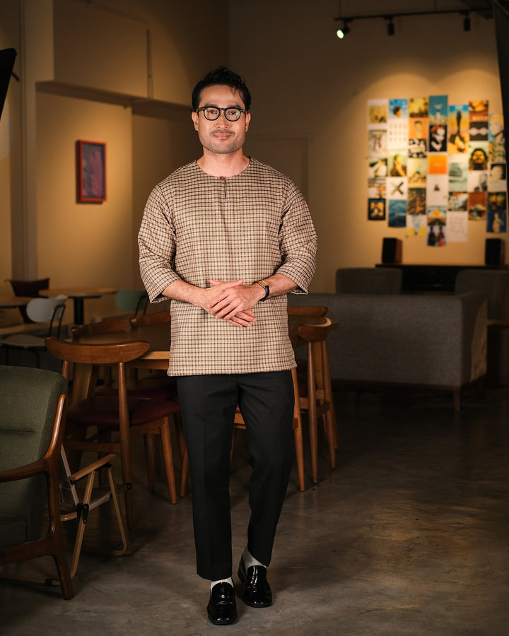 Kurta Larik Petak - Moss Green
