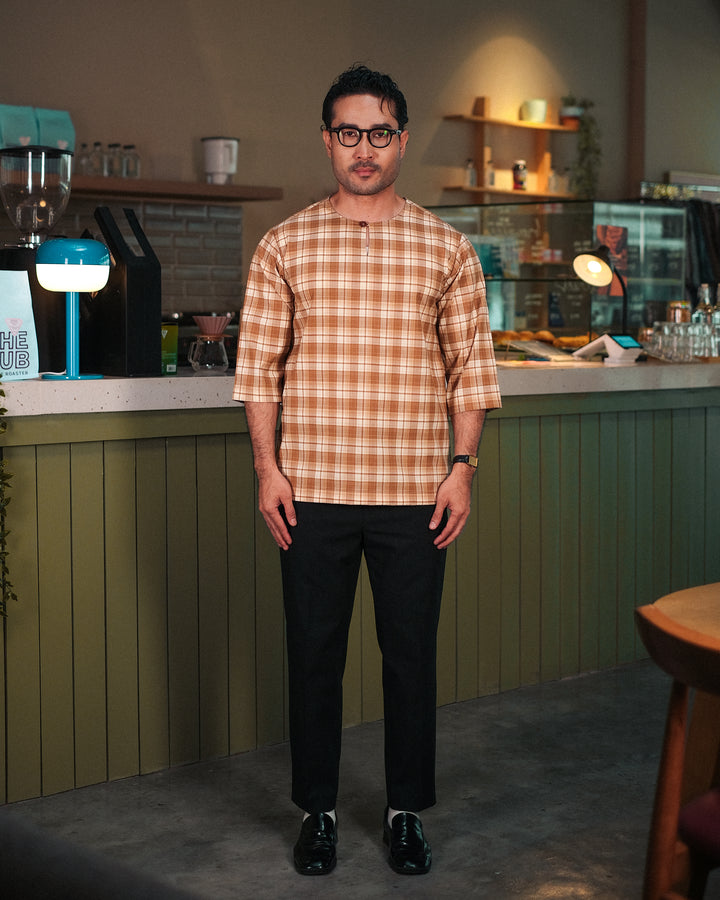 Kurta Larik Pelikat - Sand