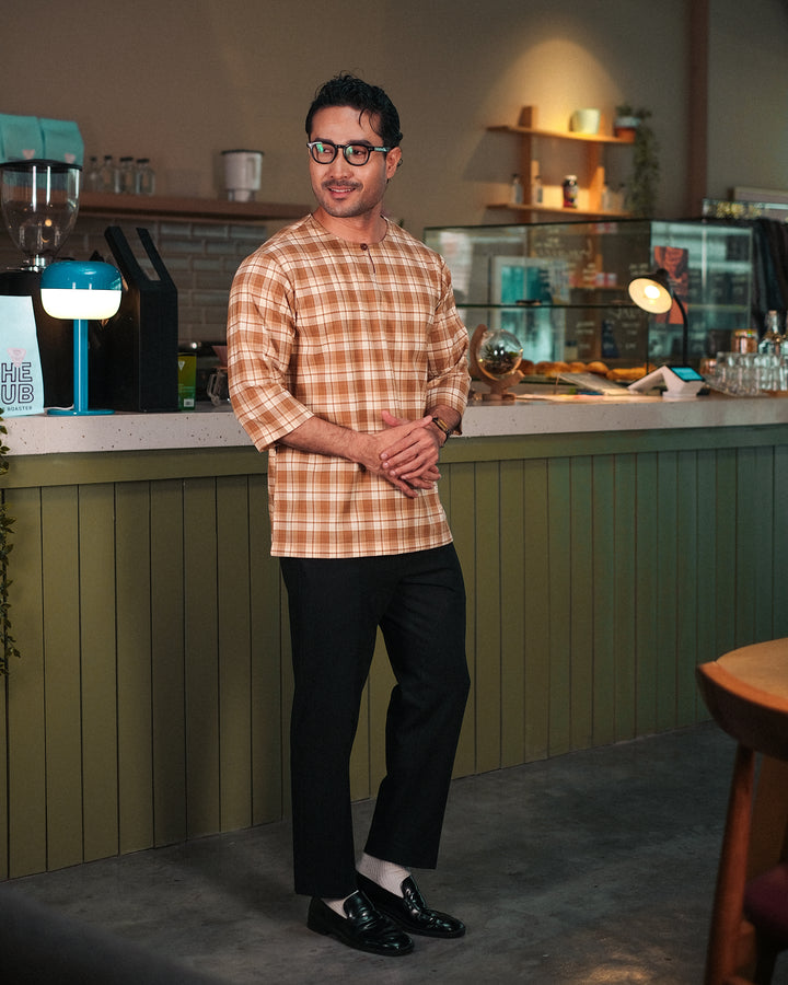 Kurta Larik Pelikat - Sand