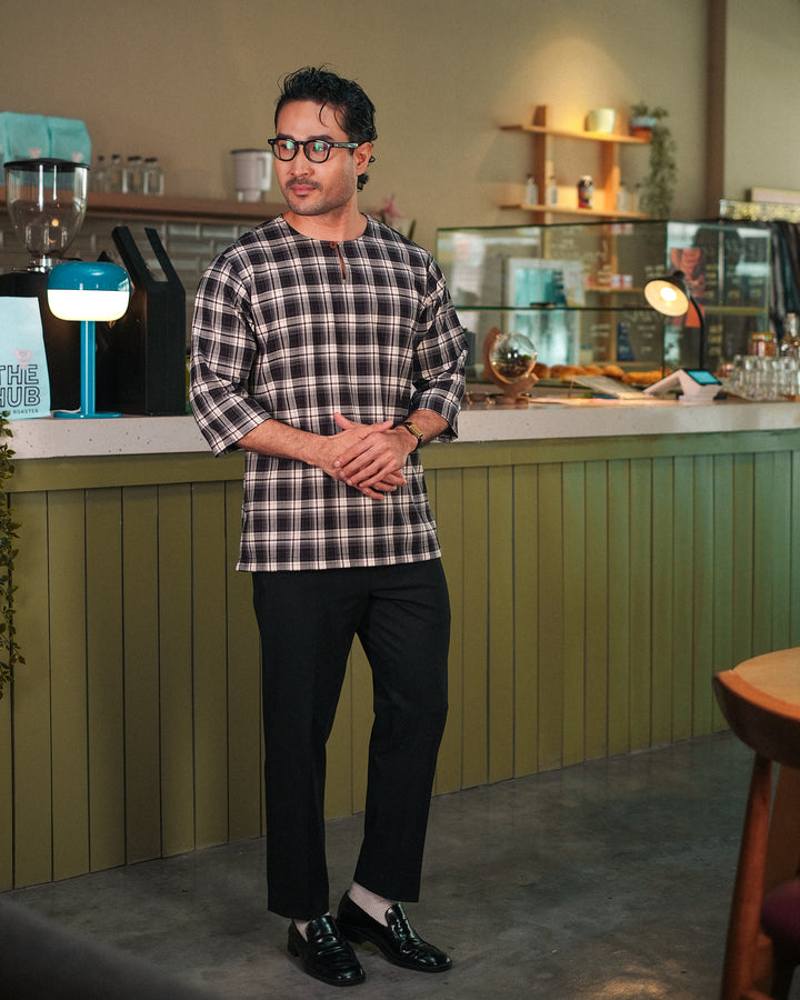 Kurta Larik Pelikat - Soft Blue