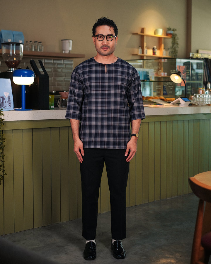 Kurta Larik Pelikat -Royal Blue