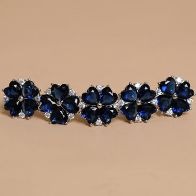 Butang zircon Jasmine - Blue