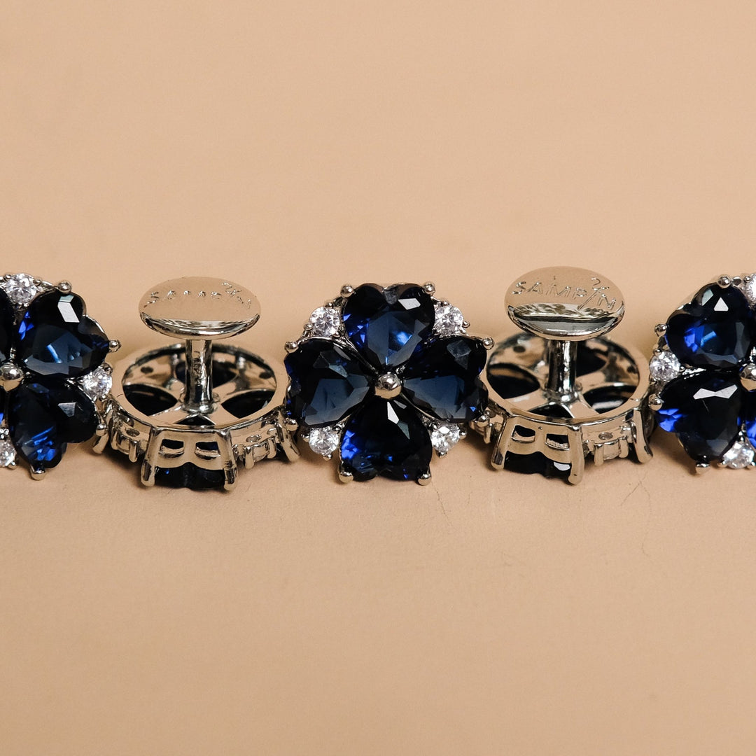 Butang zircon Jasmine - Blue - SampinExclusiveMy