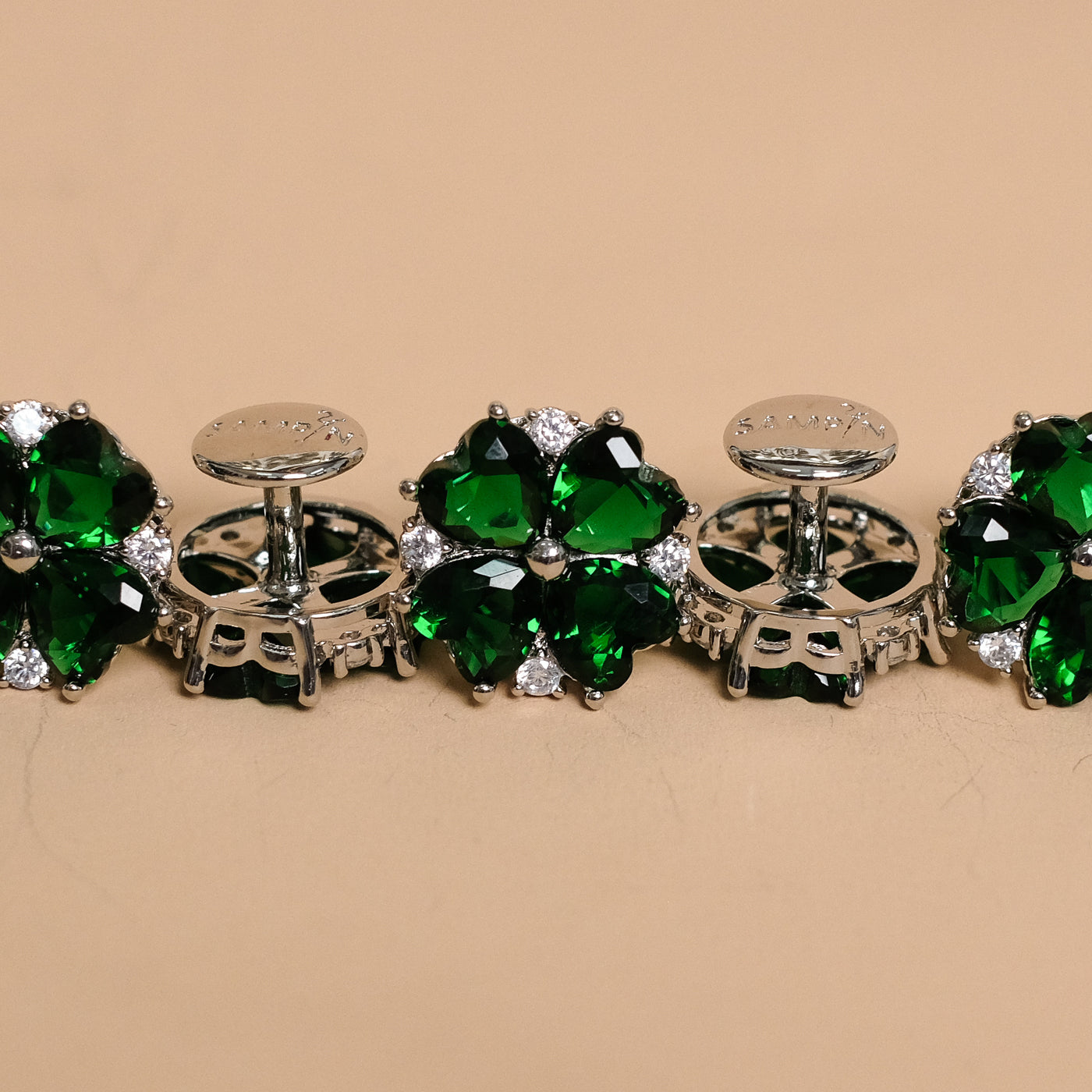 Butang zircon Jasmine - Green