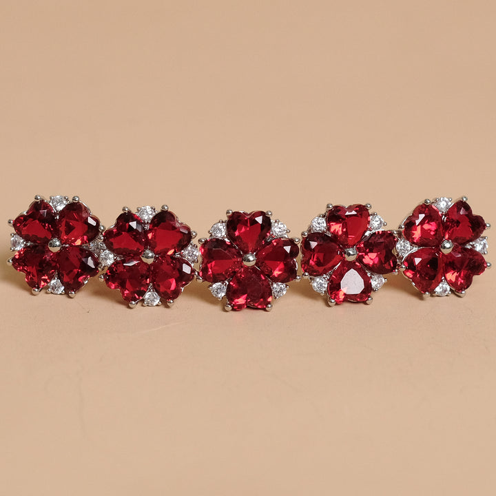 Butang zircon Jasmine - Red