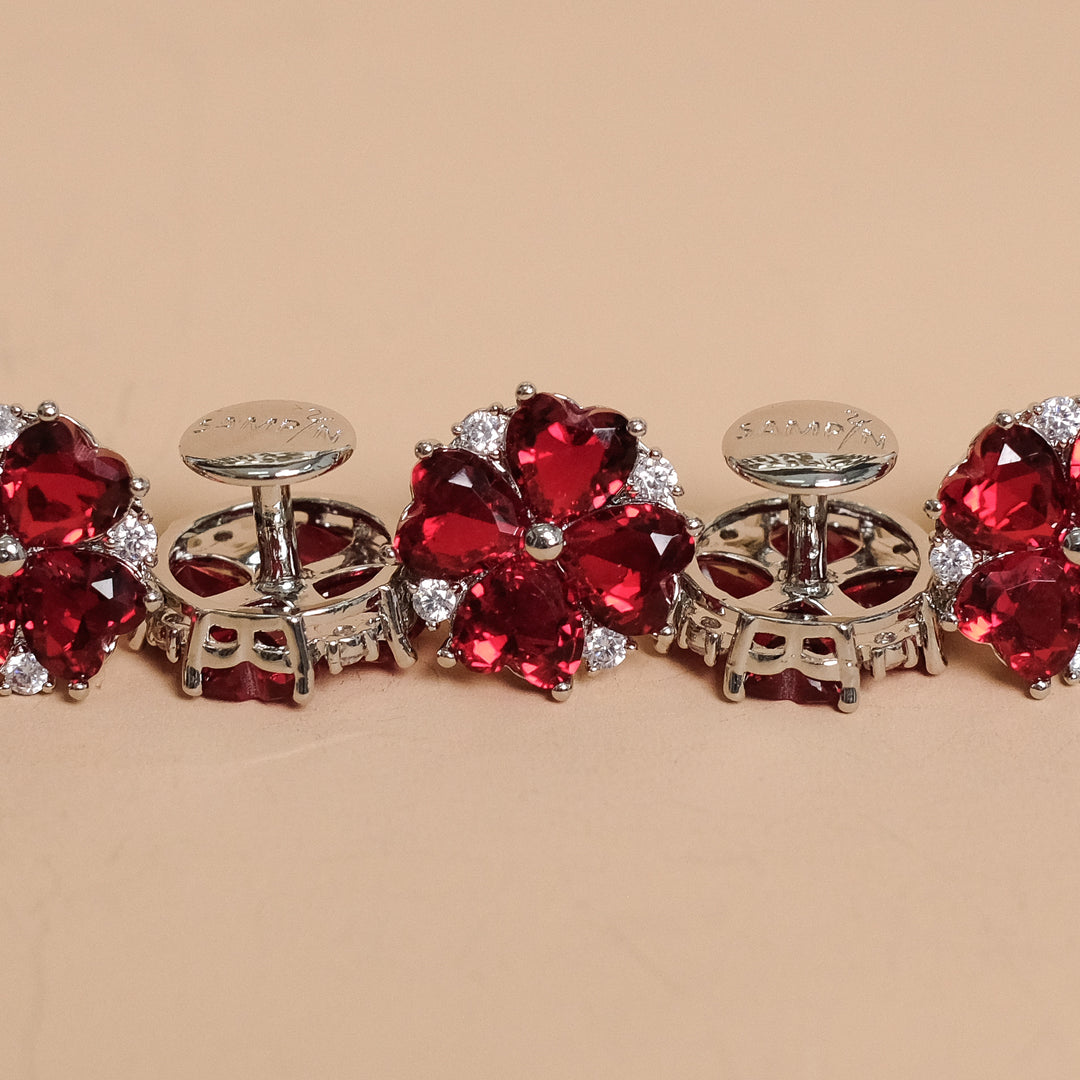 Butang zircon Jasmine - Red