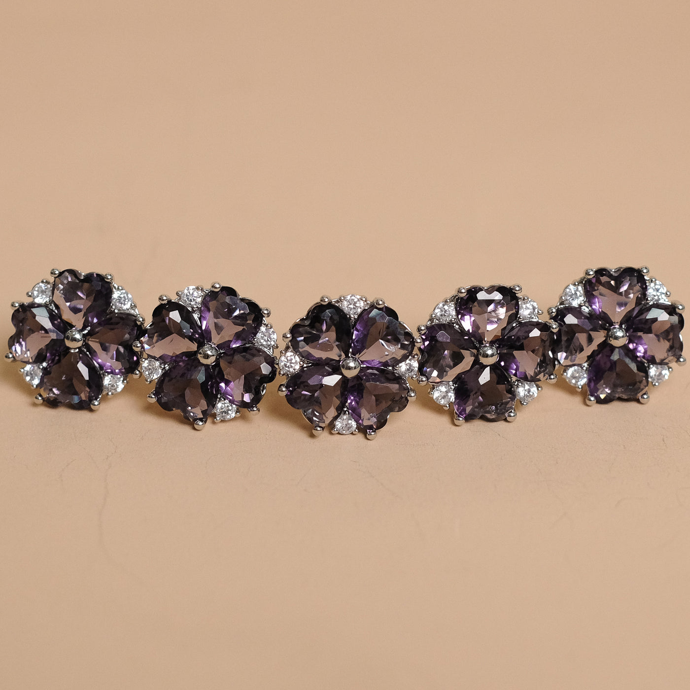 Butang zircon Jasmine - Purple