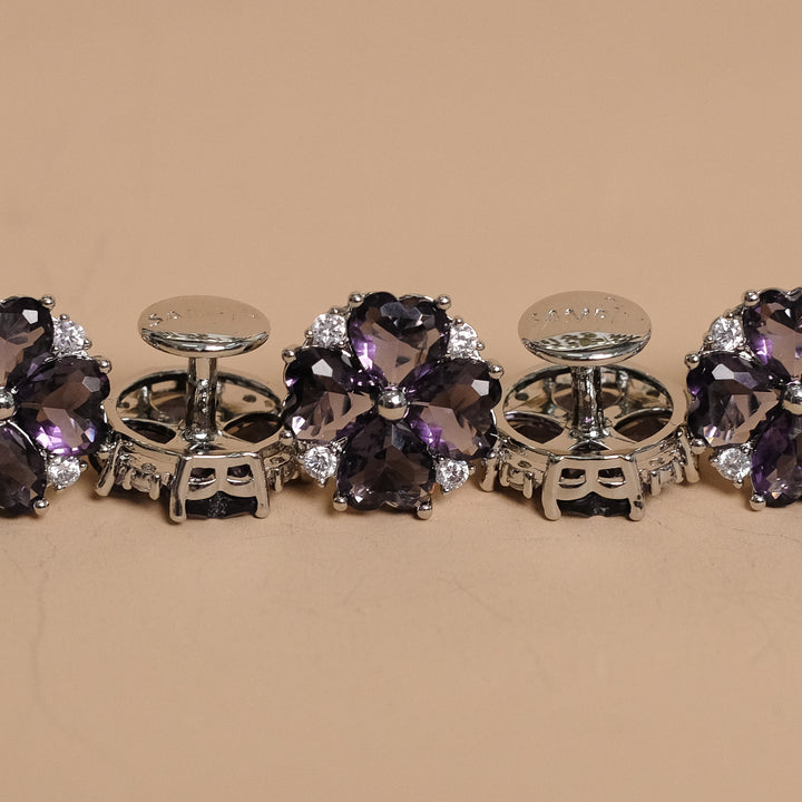 Butang zircon Jasmine - Purple