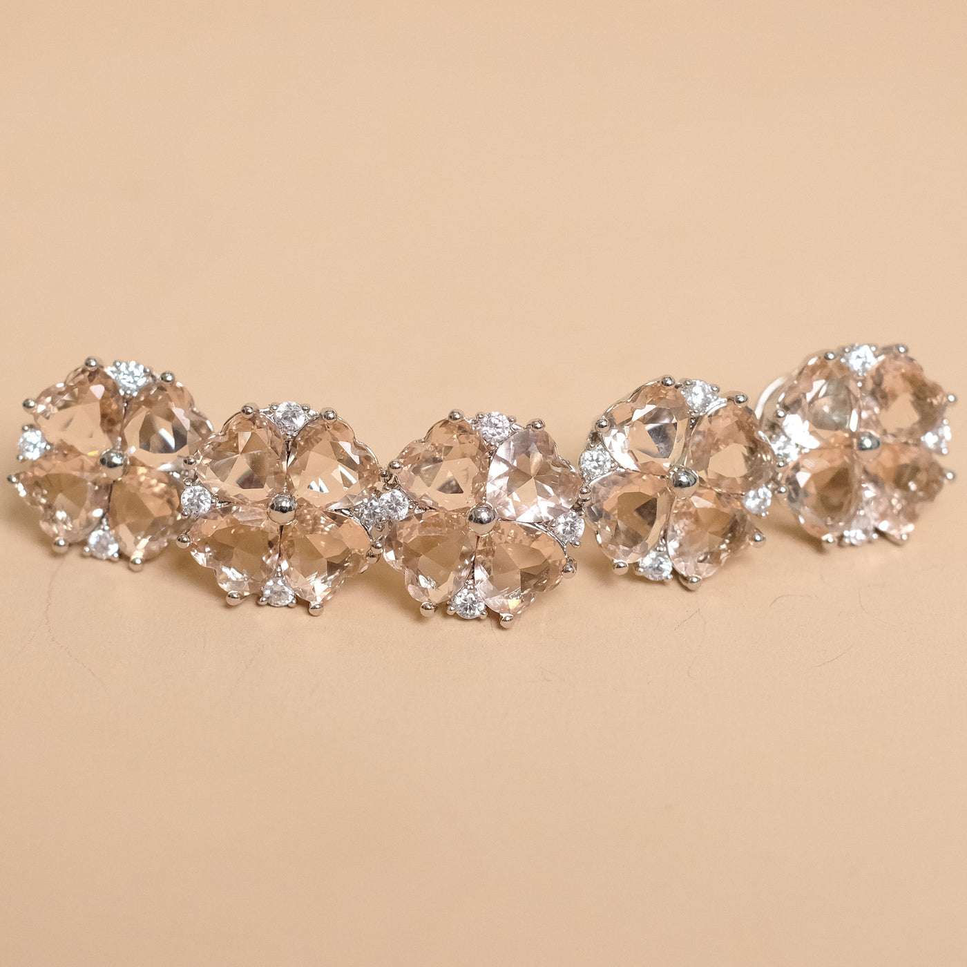 Butang zircon Jasmine - Champagne