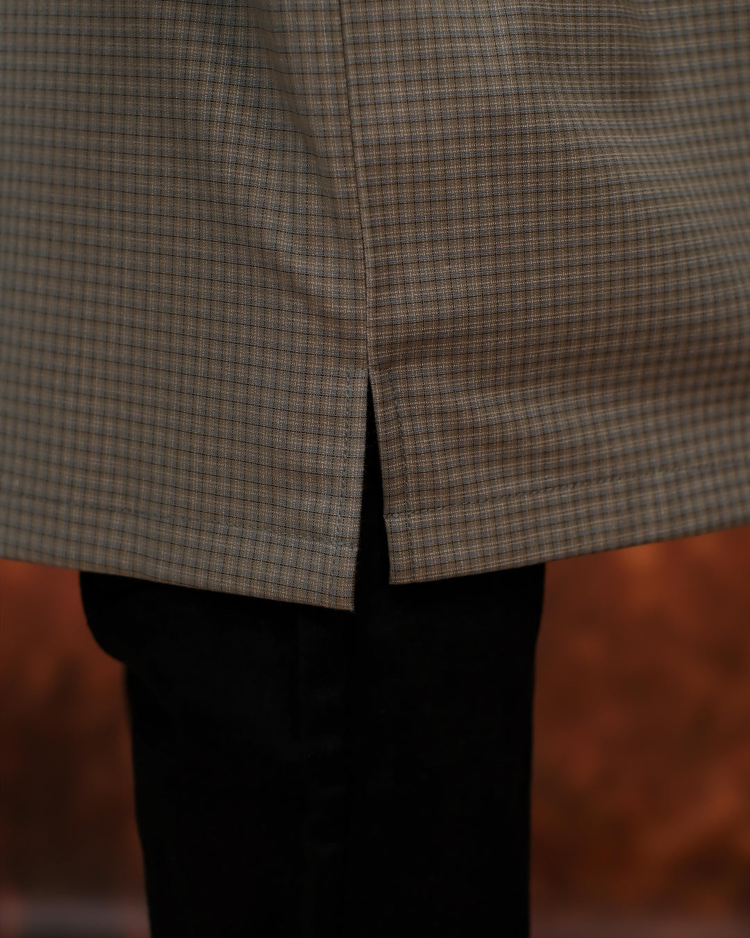 Kurta Larik Petak Kid - Sage Green