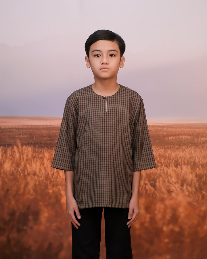Kurta Larik Petak Kid - Rich Brown