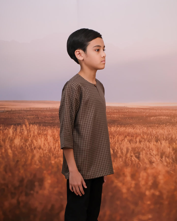 Kurta Larik Petak Kid - Rich Brown