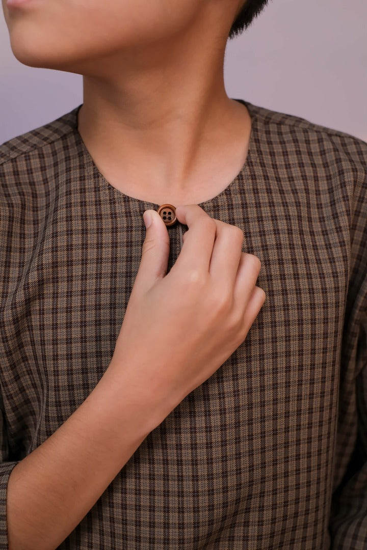 Kurta Larik Petak Kid - Rich Brown