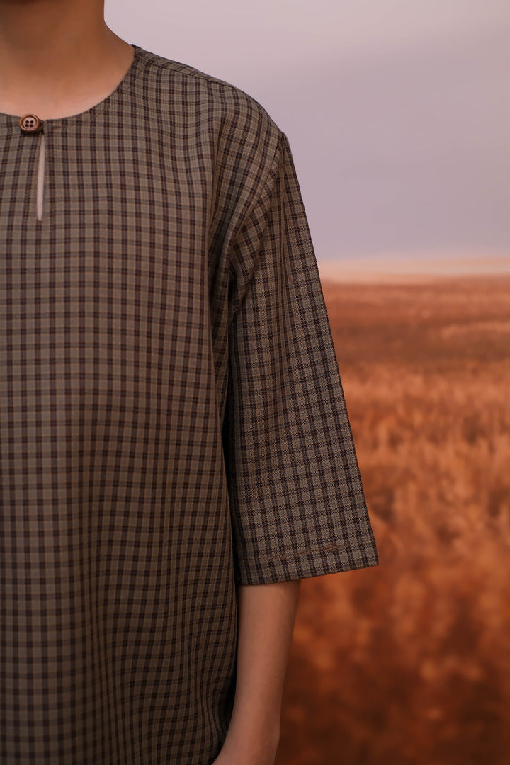 Kurta Larik Petak Kid - Rich Brown