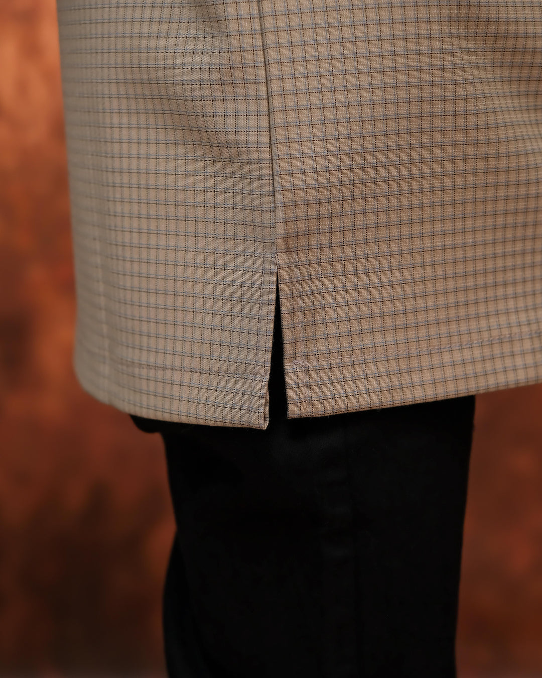 Kurta Larik Petak Kid - Cream