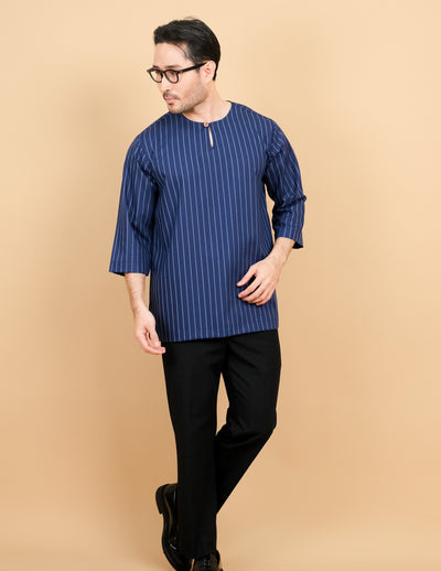 Kurta Patih Jalur - Navy Blue