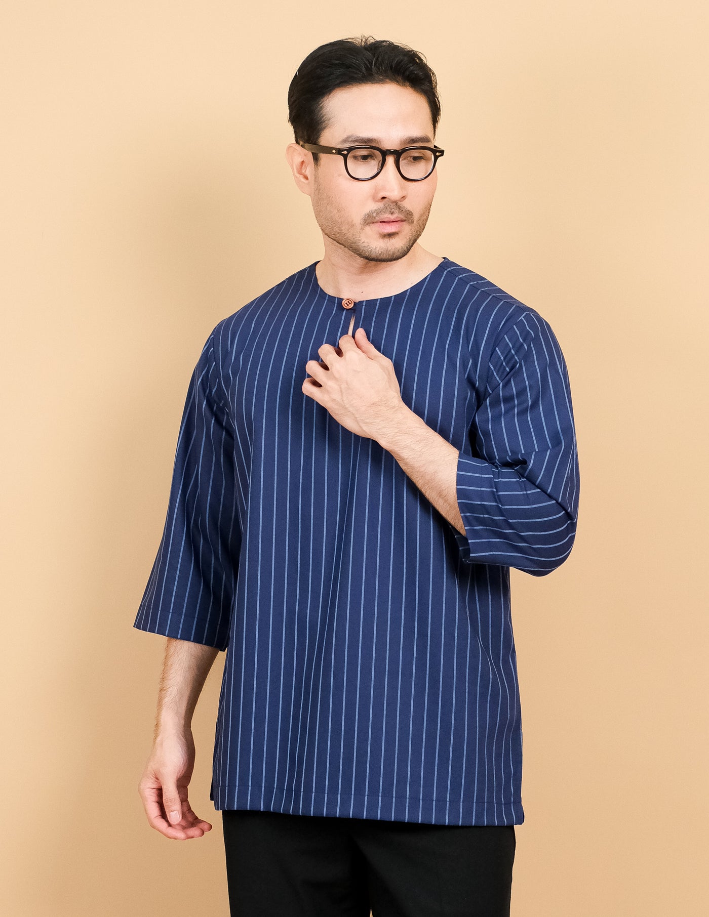 Kurta Patih Jalur - Navy Blue